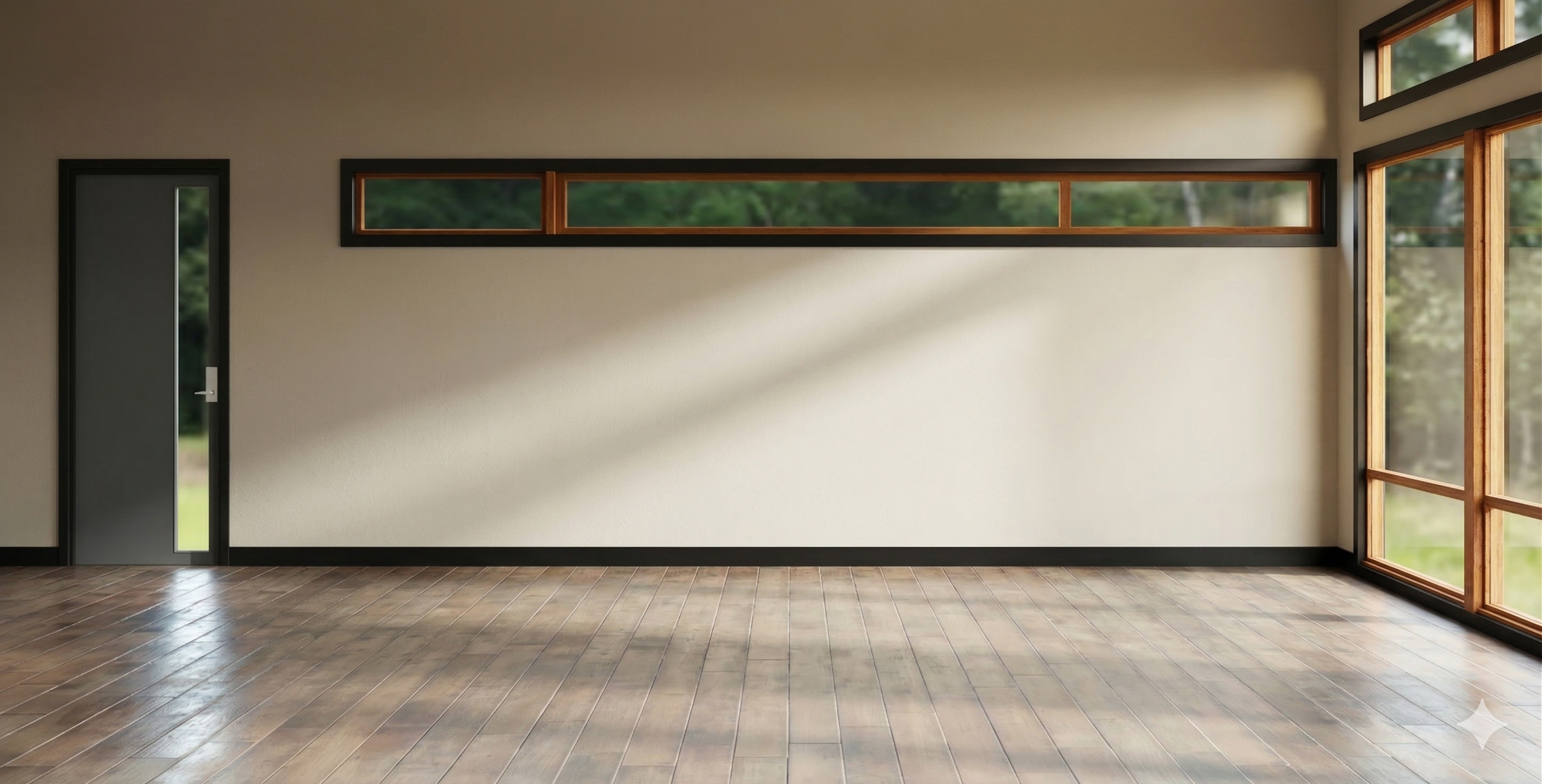 Before: empty living space prior to Carol Medrado redesign